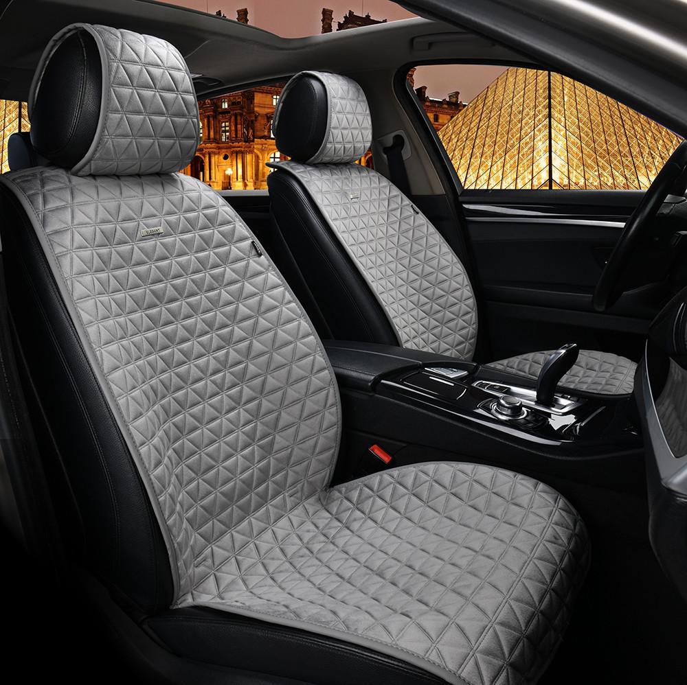 Накидки на сидіння авто Elegant Milano EL 700 314 з алькантари передні Сірий (1562704478)