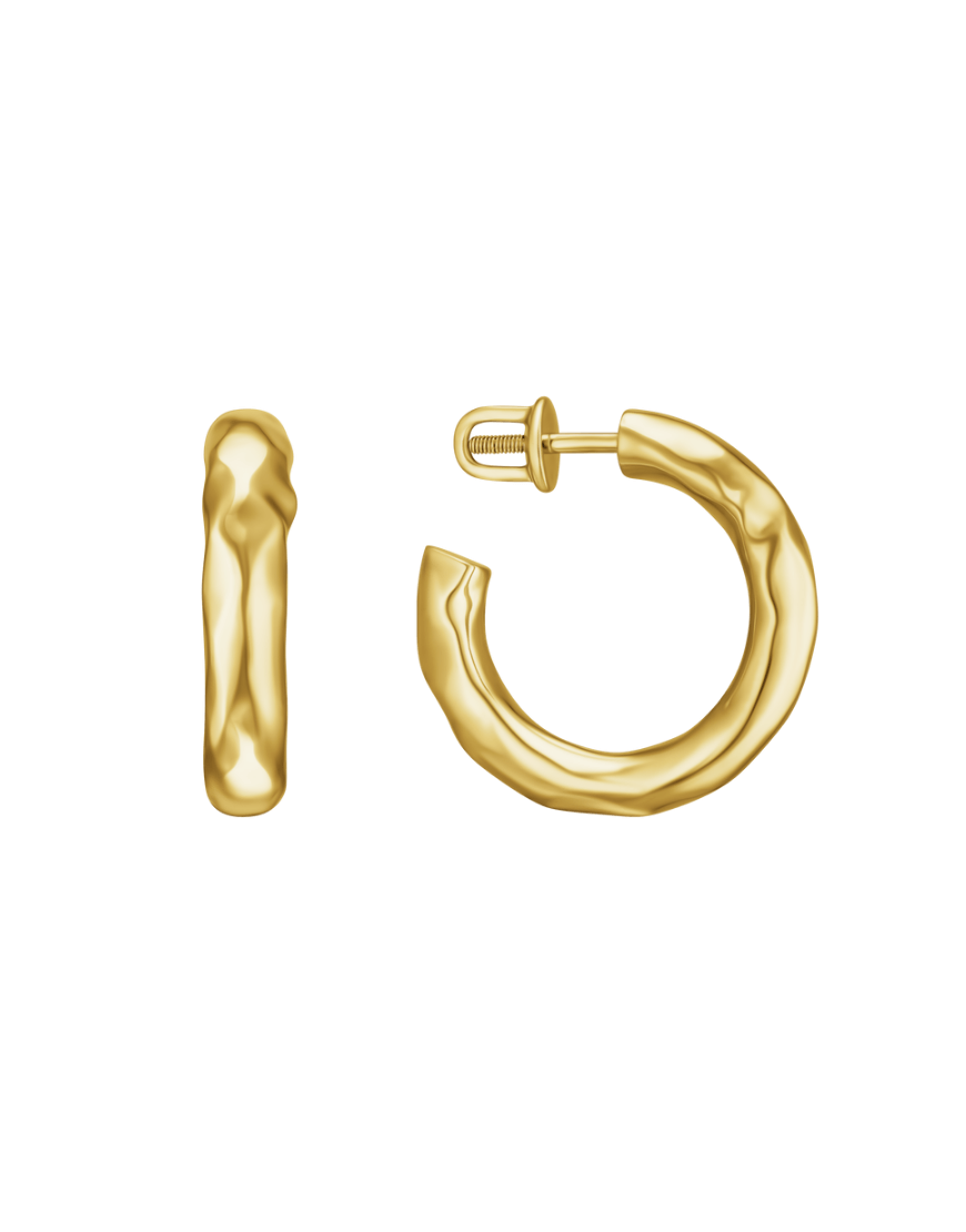 Сережки Puffy жіночі RIMMART JEWELRY золоті One size
