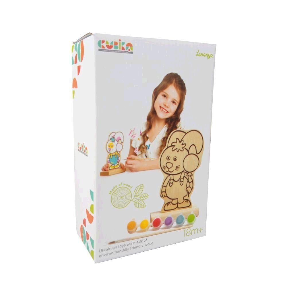 Игрушка развивающая из дерева Cubika Зайка с красками (13869)