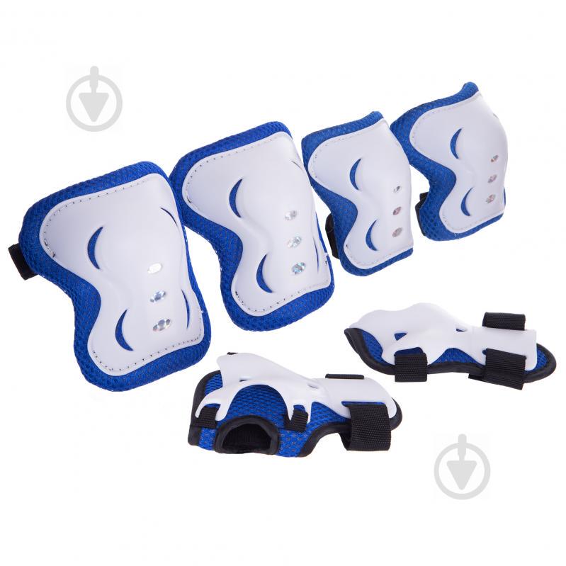 Захист дитячий наколінники, налокітники, рукавички Record SK-6328B р-р S 3-7 років синій-білий (AN0825)