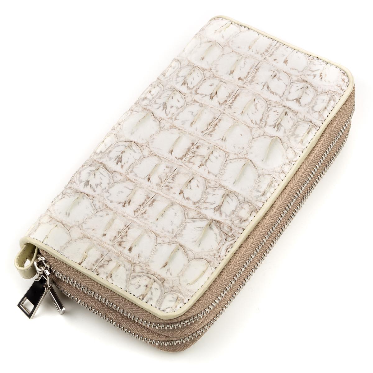 Кошелек женский Crocodile leather 18160 кожа Белый