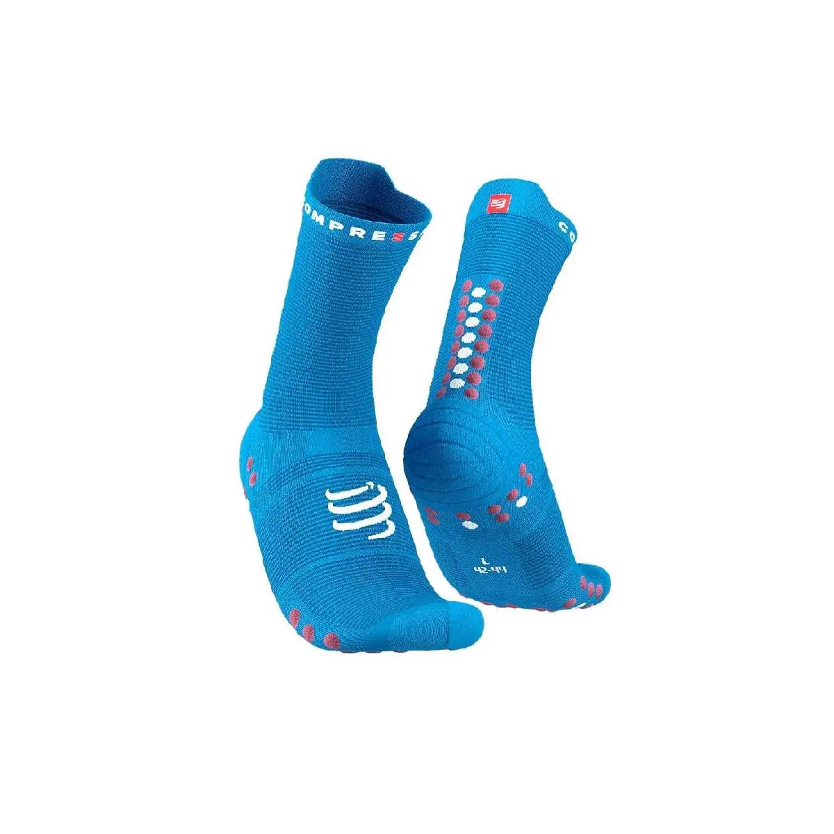 Носки спортивные компрессионные Pro Racing Socks V4.0 Run High T4 р. 44-47 Pacific Blu/Deco Rose (12333540)
