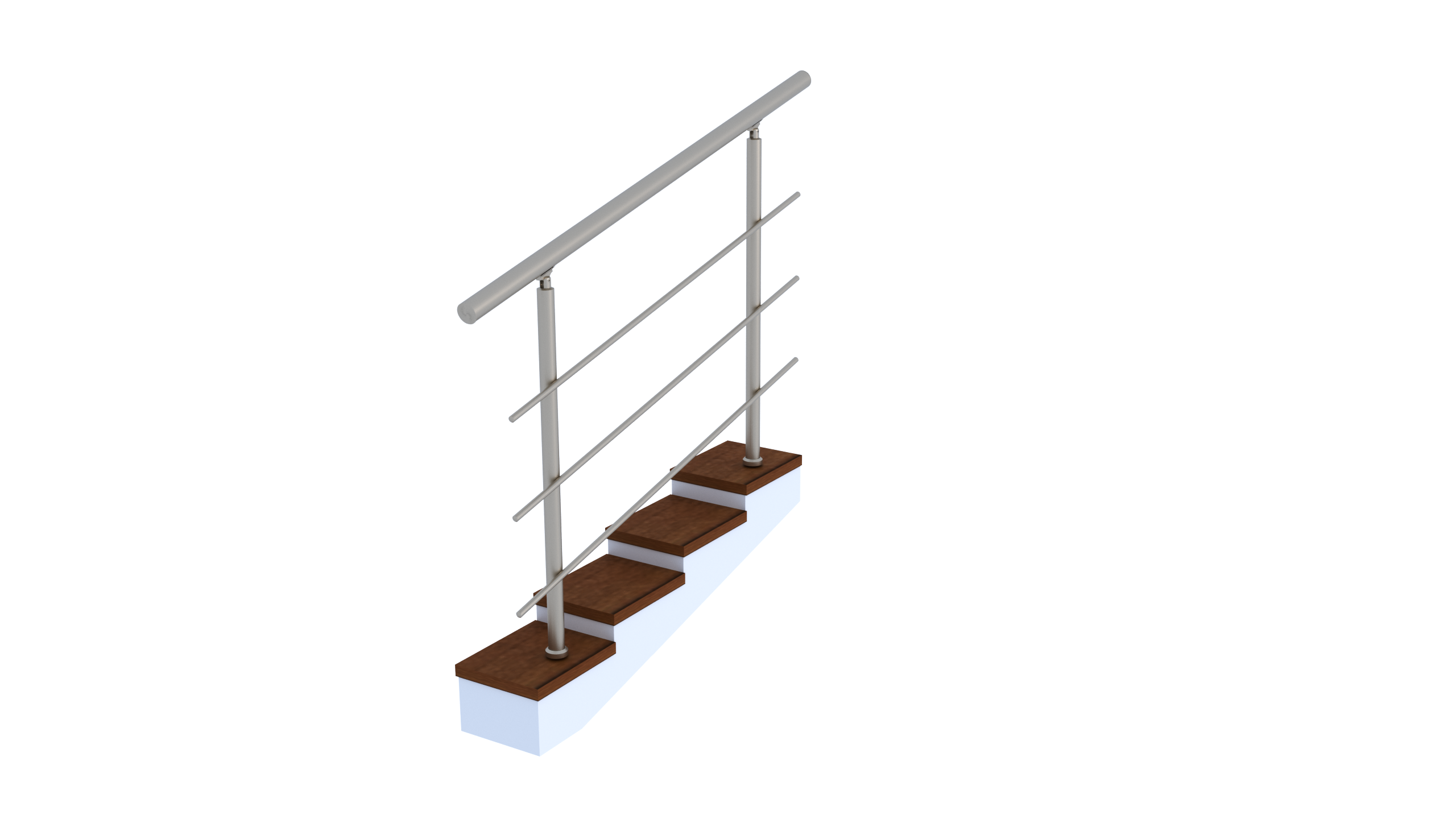 Комплект поручнів без леєротримачів алюмінієвих L 1,5 м на 3 леєра (27720301)