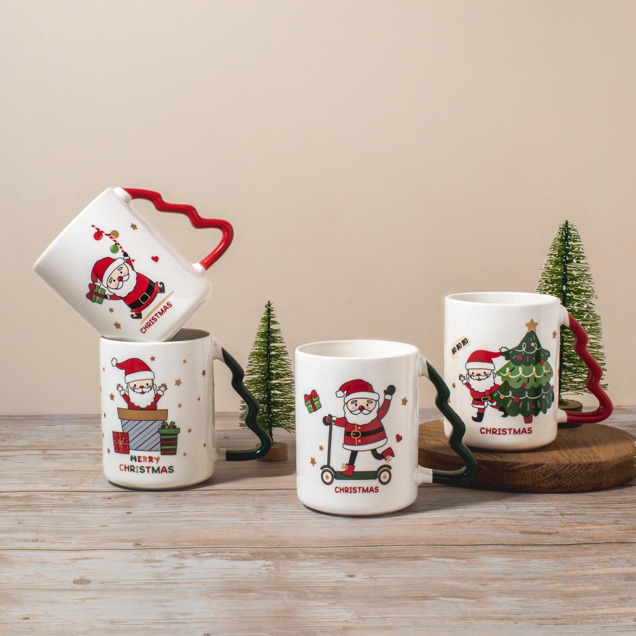 Набір чашок Веселий Санта 410 мл 4 шт. (6022-006) Набір чашок Веселий Санта 410 мл 4 шт. (6022-006)