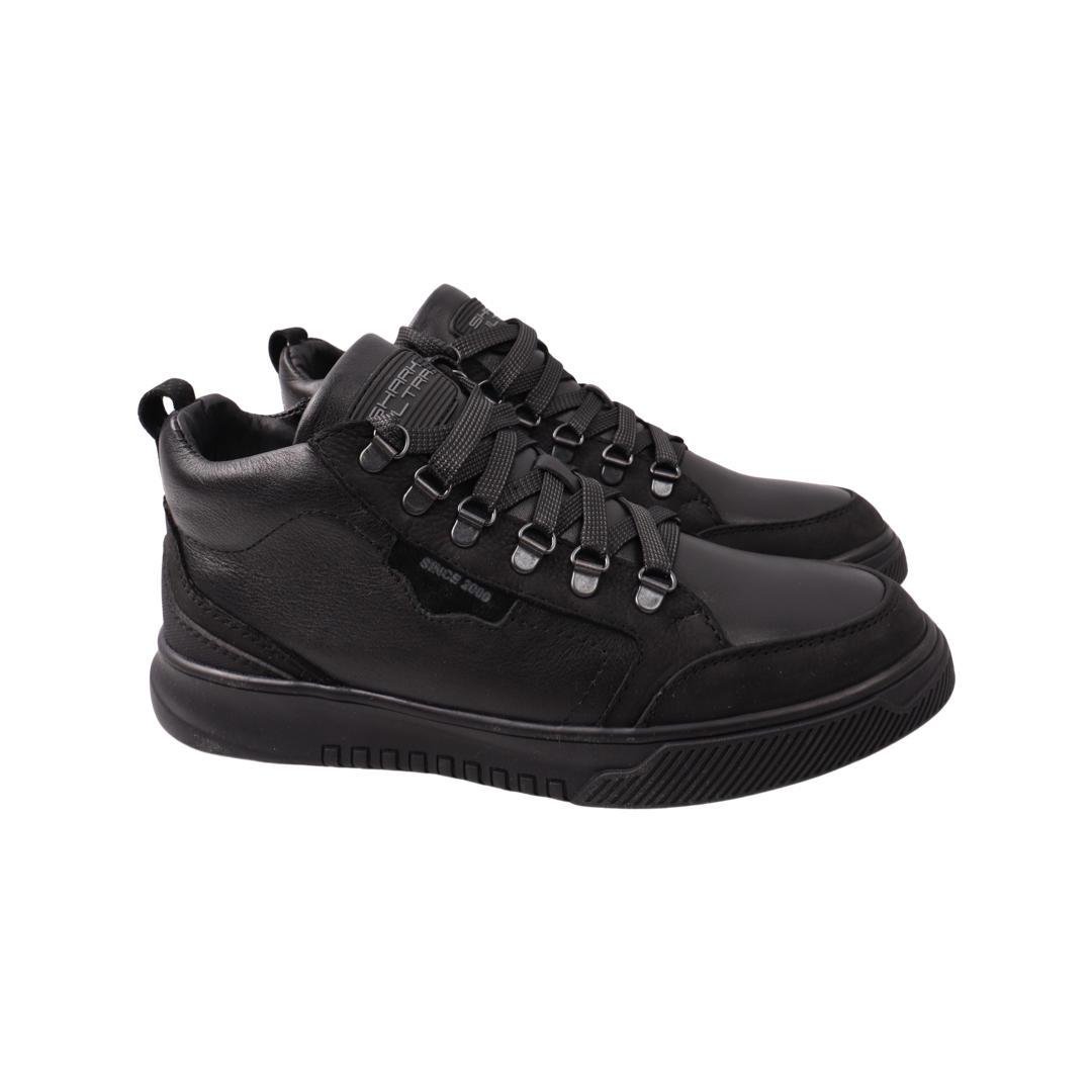 Ботинки мужские Shark из кожи р. 44 Черный (73-22ZHC)