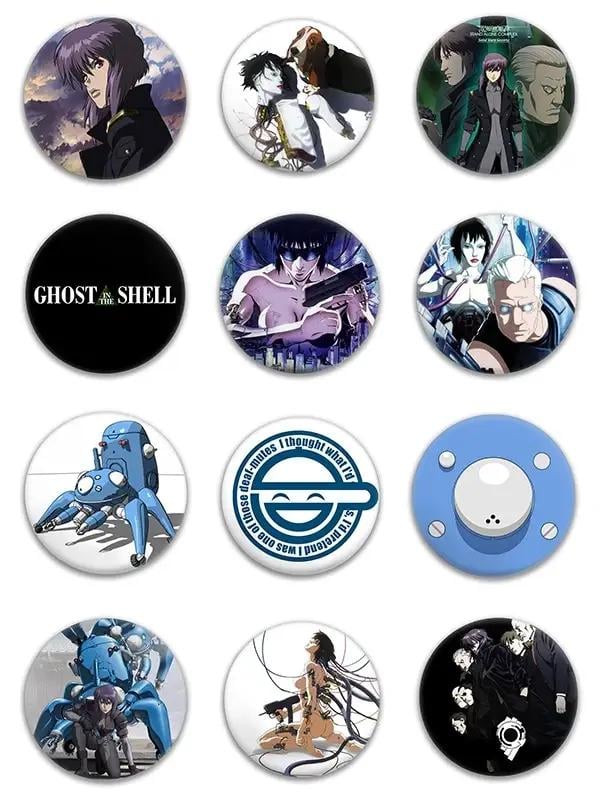 Комплект значков Аниме Ghost in the Shell 12 шт. (NZN00006)