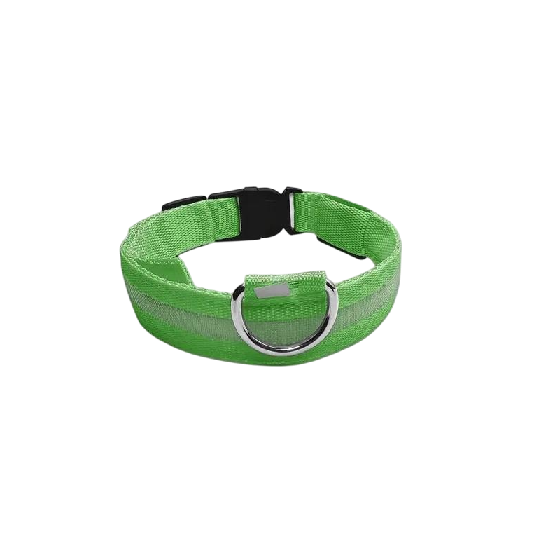 Ошейник для собак светодиодный три режима свечения на батарейках регулируемый L 35-49 см Зеленый (D-0081) Ошейник для собак светодиодный три режима свечения на батарейках регулируемый L 35-49 см Зеленый (D-0081)
