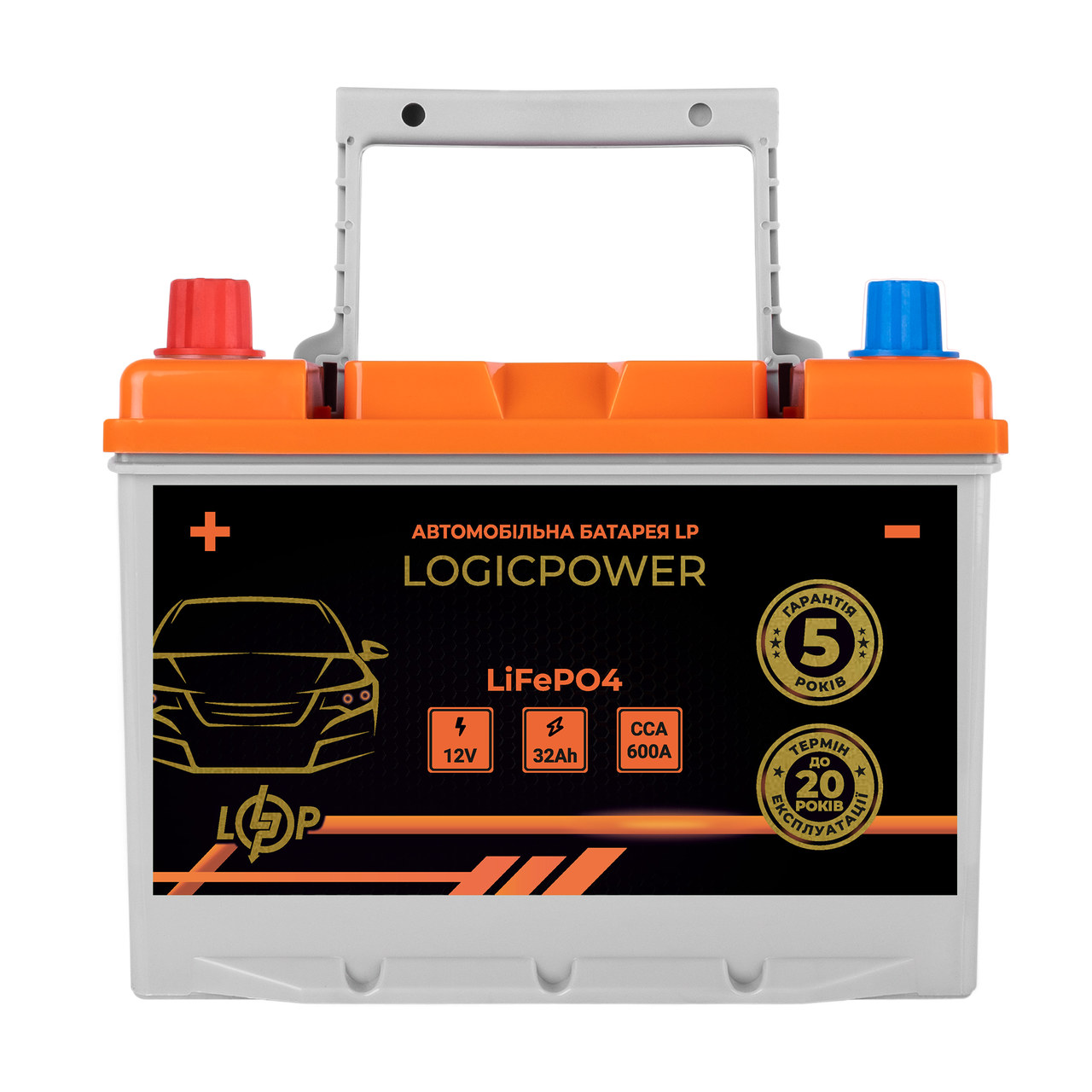 Акумулятор автомобільний літієвий LP LiFePO4 12V-32 Ah + ліворуч BMS 600А