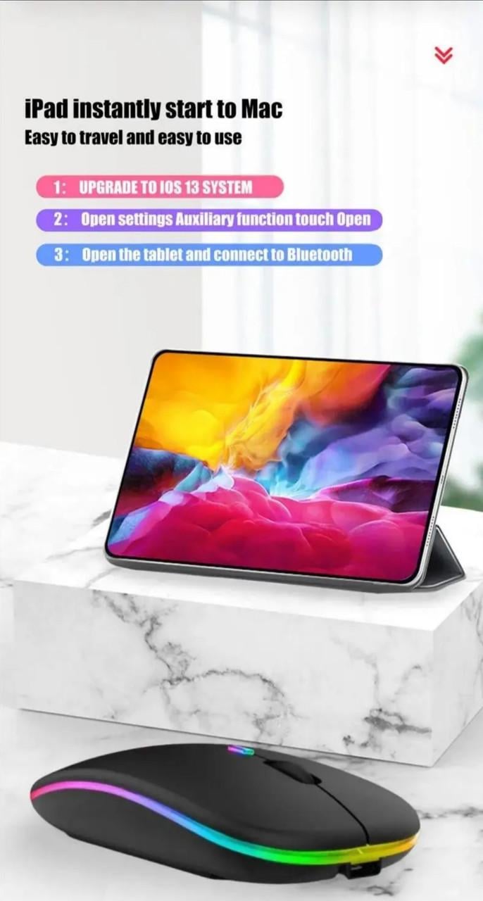 Компьютерная мышка беспроводная аккумуляторная RGB 1600DP Bluetooth 5.2 и Wi-Fi 2,4 GHz (2435740305) - фото 18 Компьютерная мышка беспроводная аккумуляторная RGB 1600DP Bluetooth 5.2 и Wi-Fi 2,4 GHz (2435740305) - фото 18