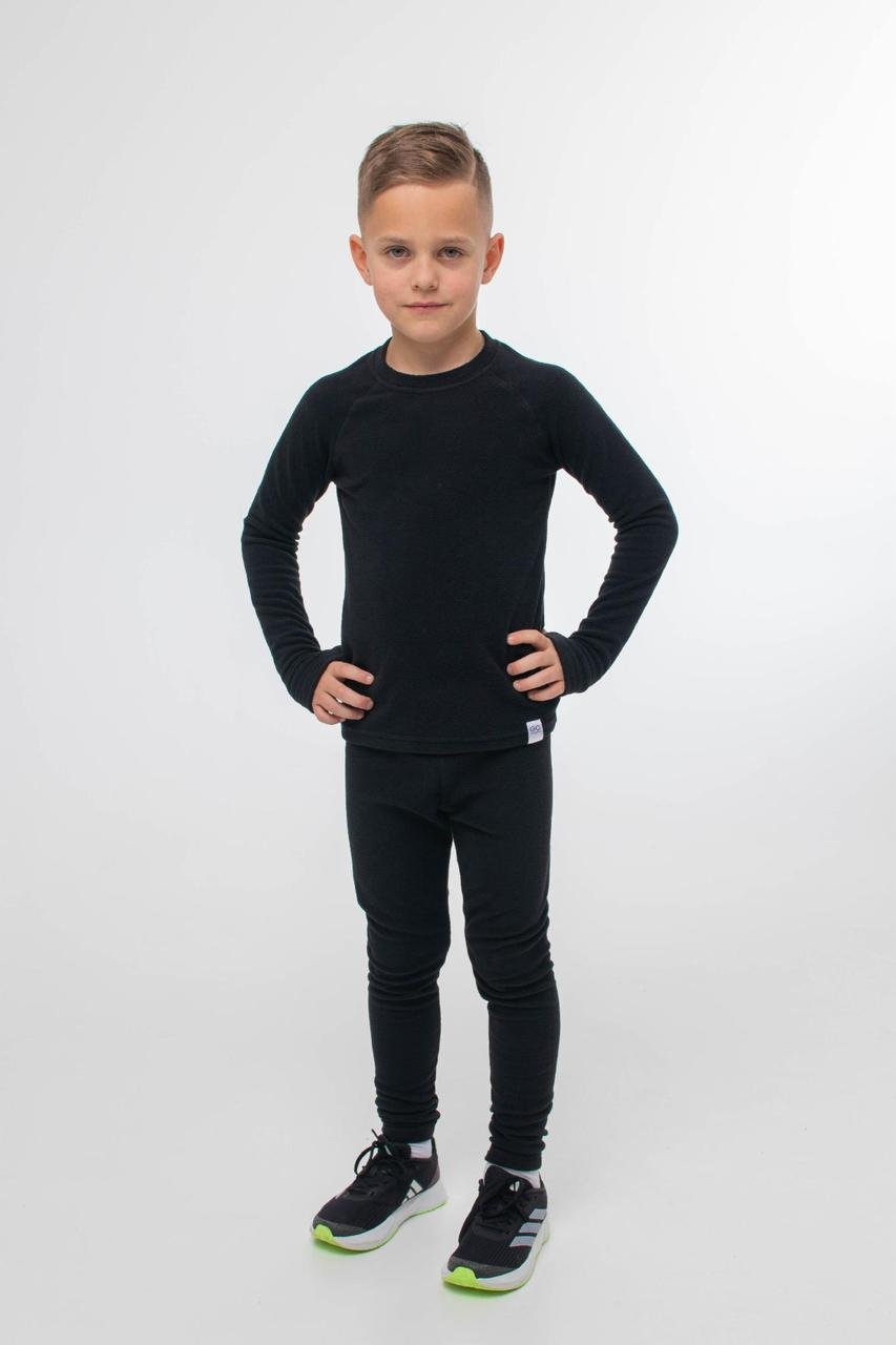 Термобелье детское GC Athletics с флисом и внутренним влагопоглощающим слоем для мальчиков 116 см Черный