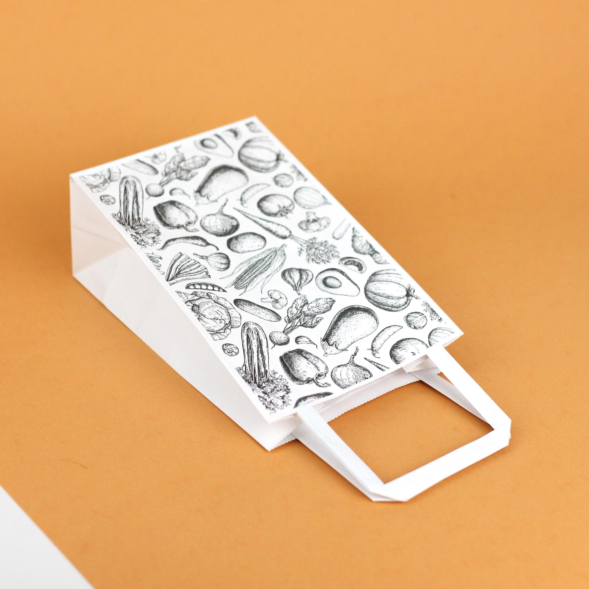 Пакет крафт подарунковий з принтом Продукти 150х90х240 мм 20 шт. Білий - фото 3 Пакет крафт подарунковий з принтом Продукти 150х90х240 мм 20 шт. Білий - фото 3