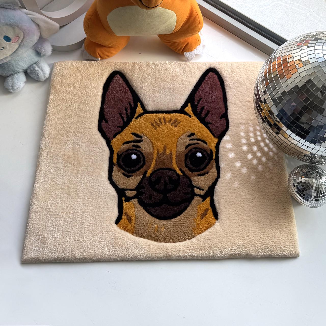 Килим ручної роботи Веселий песик 50х40 см