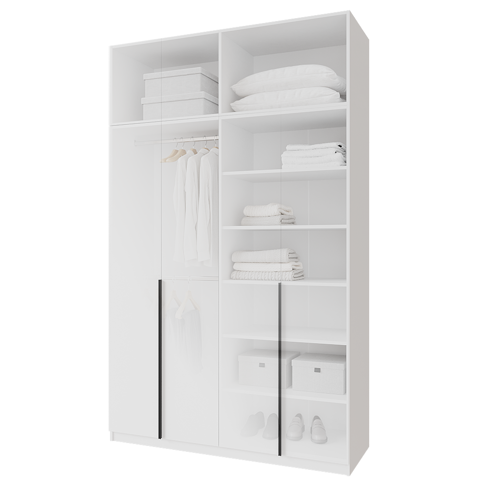 Шафа розпашна з антресолью Меблітренд Чиназес Чиа-1600.4 1600х500х2450 мм Білий (26842026) - фото 2 Шафа розпашна з антресолью Меблітренд Чиназес Чиа-1600.4 1600х500х2450 мм Білий (26842026) - фото 2