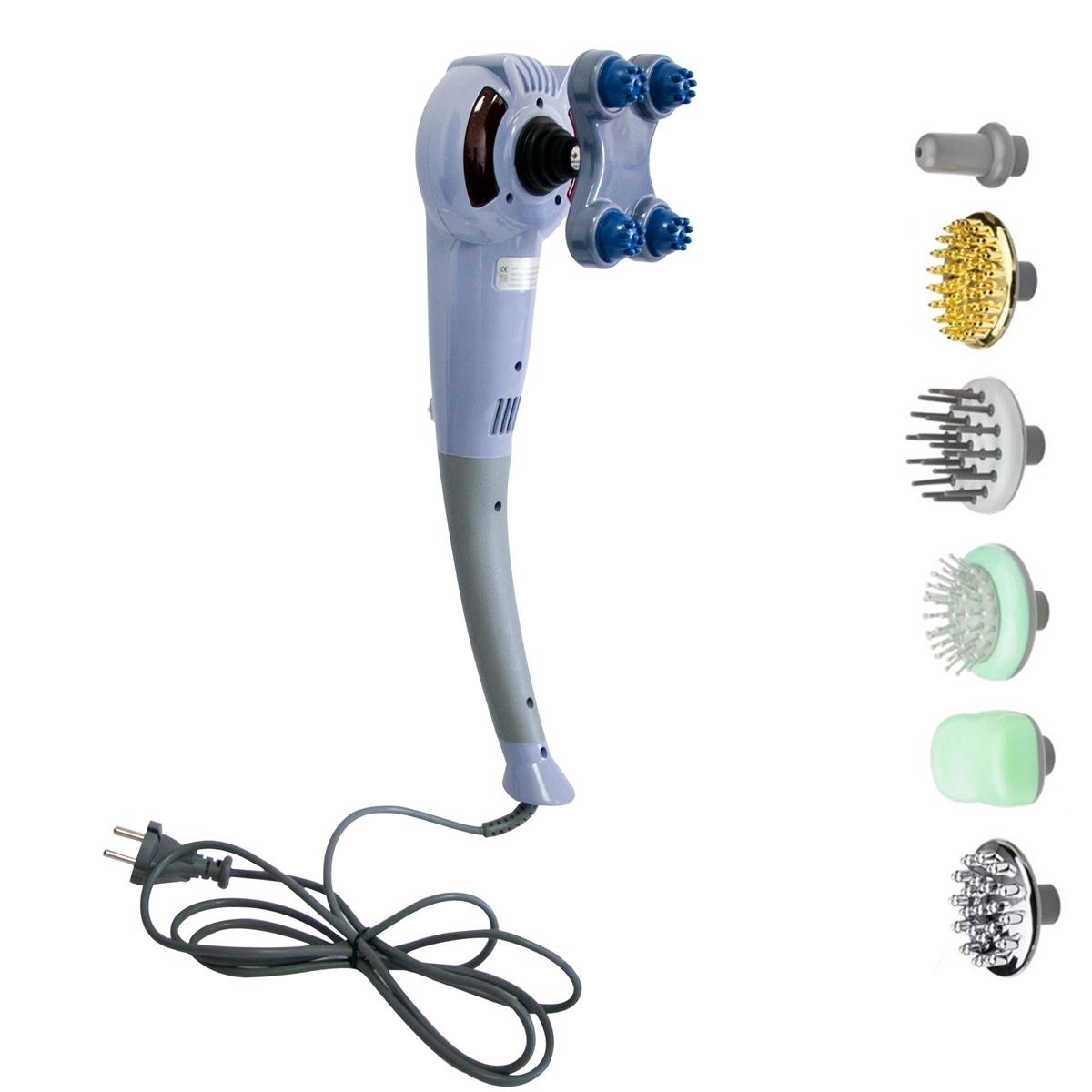 Вибромассажер для тела ручной Magic massager 7в1 30 Вт Серо-фиолетовый (1009934-Other)