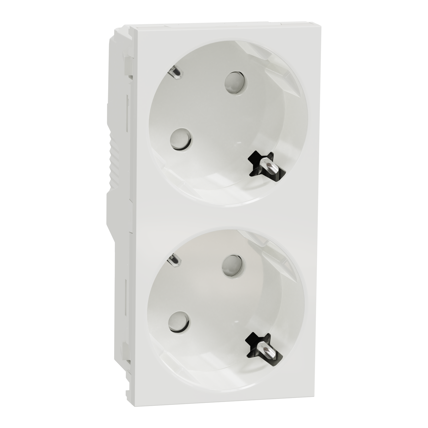 Розетка двойная с заземлением и шторками New Schneider Electric Unica Белый (NU306718A)