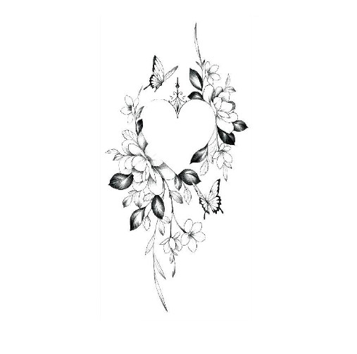 Тату временное водостойкое 3D большое Сердце HD-21 18х8,5 см (4506332)