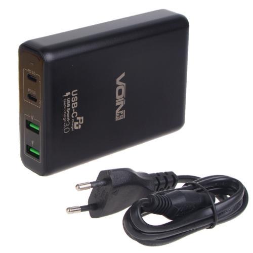 Зарядний пристрій Voin 100W 2 USB QC3,0 + 2 TYPE C (LC10048 Bk) - фото 2