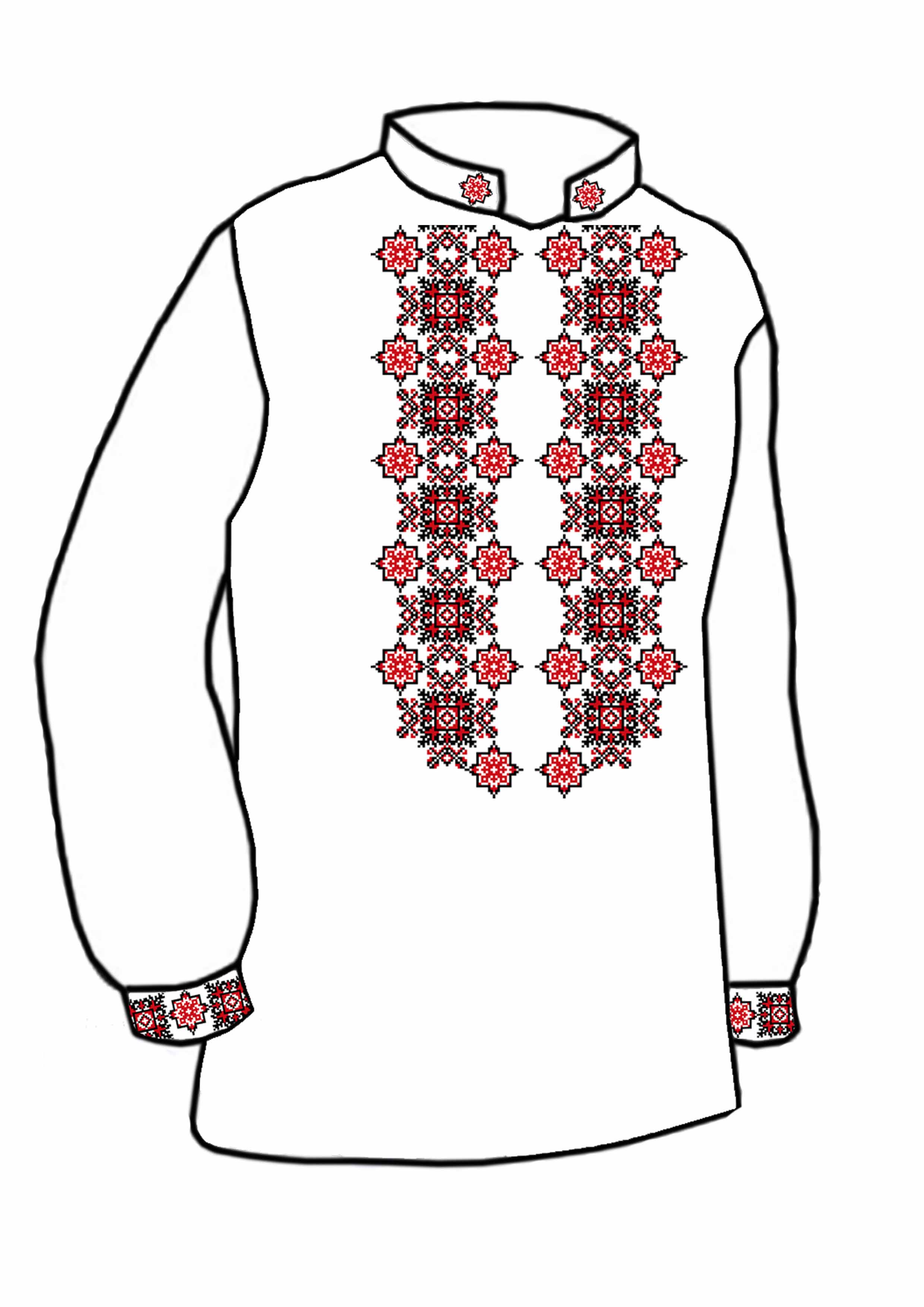 Заготовка для вышивки нитями или бисером рубашка СЧ-114 домотканое полотно