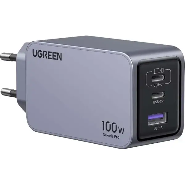 Блок живлення для ноутбука/смартфона та планшета UGREEN Nexode Pro GaN USB-C/USB-A PD 3.0 з кабелем 100W (32168878)