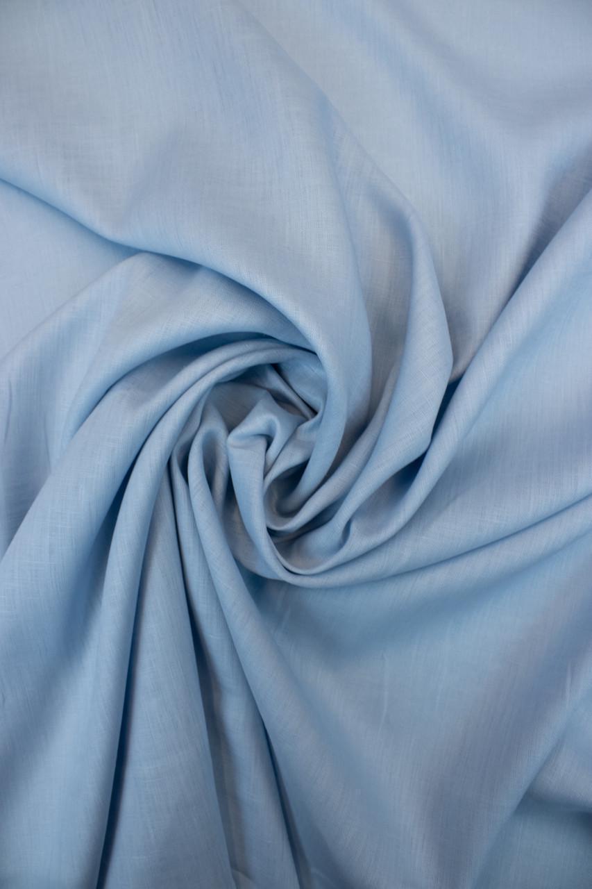 Ткань льняная костюмная 4с33 190 г/м2 цвет 1305 Winter Sky 14-4307 TCX 100% лен Голубой (OBR491_1305)