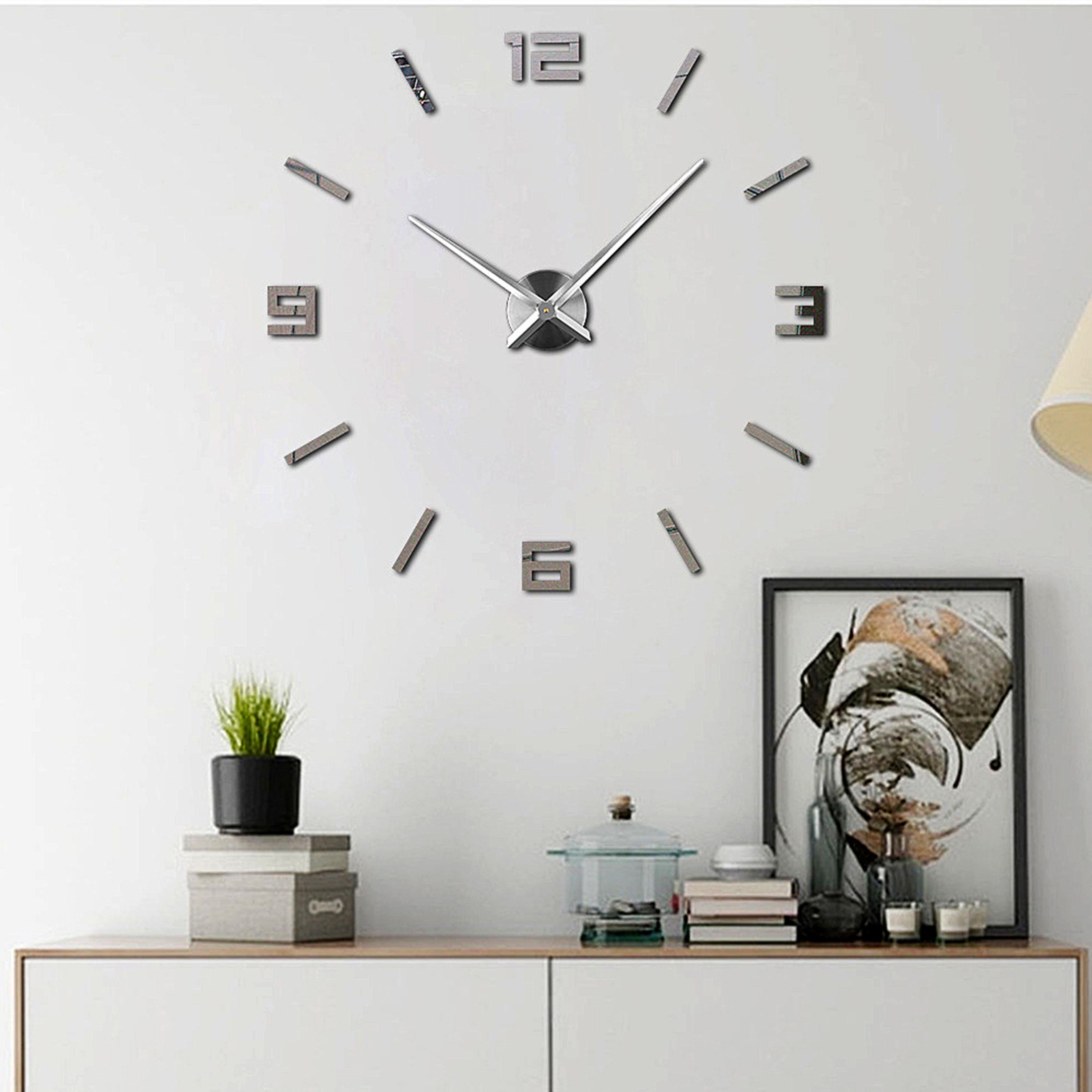 Часы настенные 3D Instant регулируемый диаметр Зеркально-серебристый (766) - фото 2