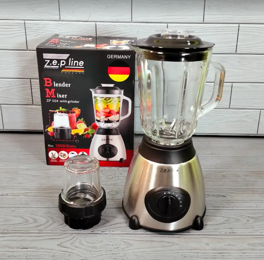Блендер Zepline стаціонарний кухонний з кавомолкою 1,5 л 1500W (ZP-004)