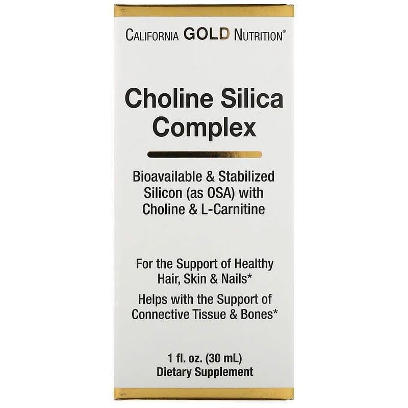 Холиновый и кремниевый комплекс California Gold Nutrition биодоступный и стабилизированный кремний 30 мл (1248066348)