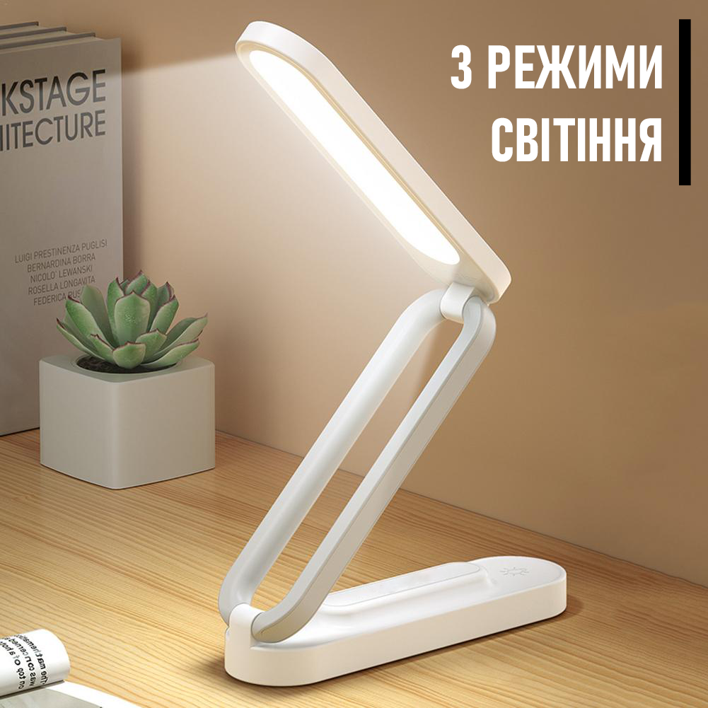 Светильник настольный Folding Table LED Lamp 8005 Белый (168b90fa) - фото 5