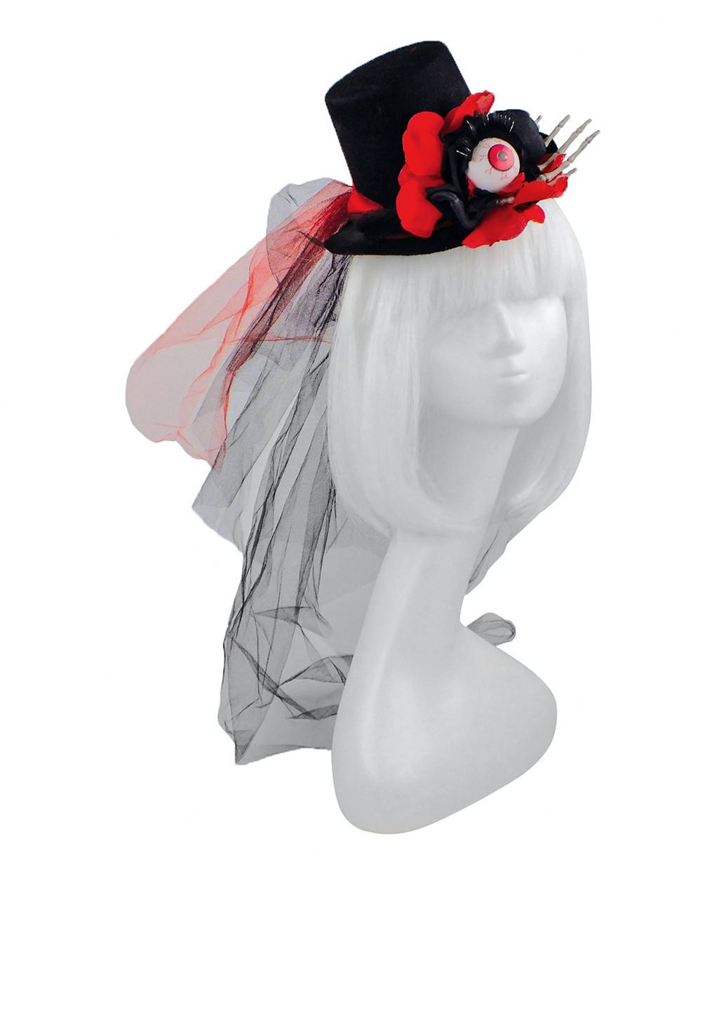 Капелюшок Skeleton Eye з фатою (19-982BLK-RD)