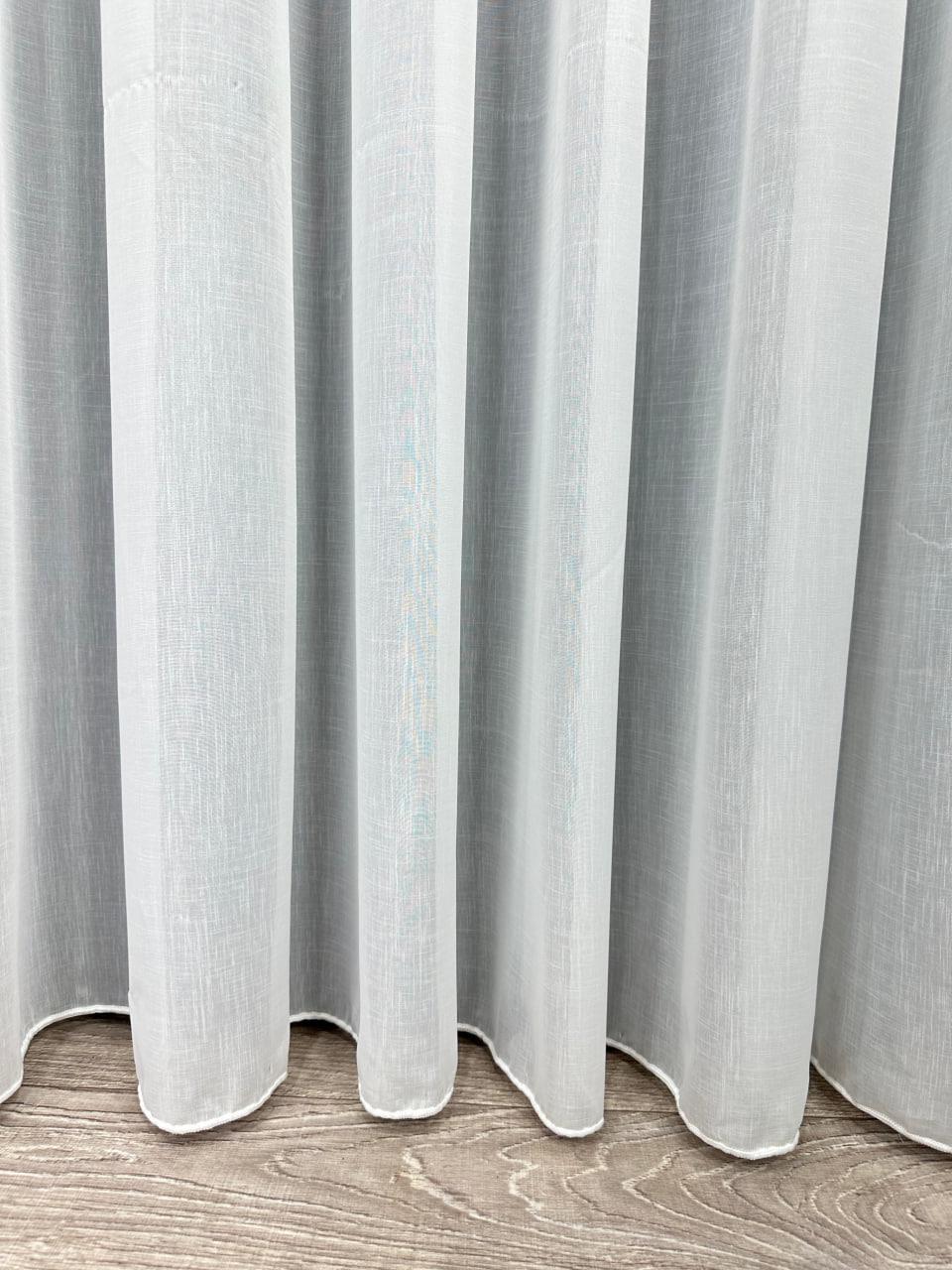 Тюль готовий з обтяжувачем креп-льон однотонний матовий на тасьмі 6 см 400x270 см Молочний (1100 К Т29) - фото 7 Тюль готовий з обтяжувачем креп-льон однотонний матовий на тасьмі 6 см 400x270 см Молочний (1100 К Т29) - фото 7