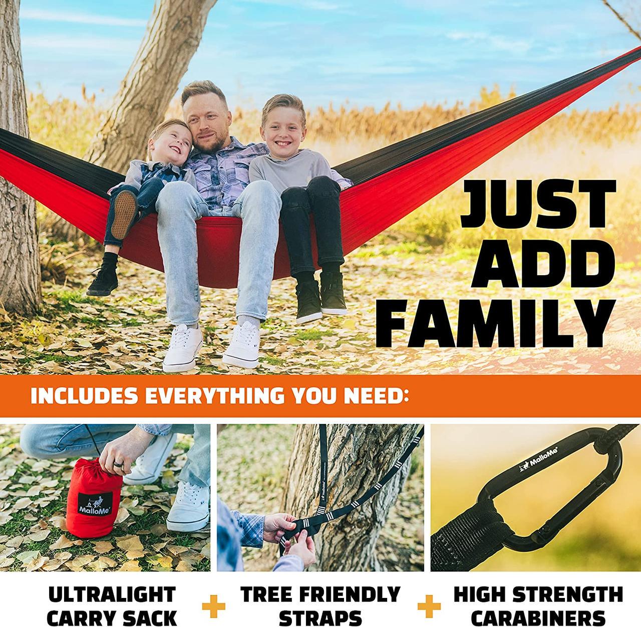 Гамак туристический кемпинговый MalloMe с ремнями для двоих - фото 2 Гамак туристический кемпинговый MalloMe с ремнями для двоих - фото 2