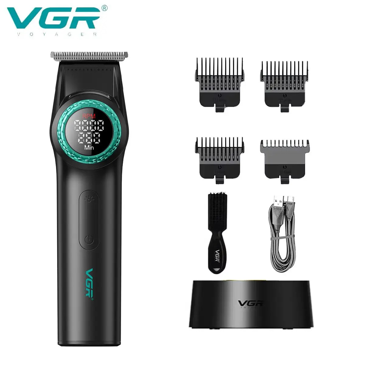 Тример VGR V-977 LED display Black (9105) - фото 4