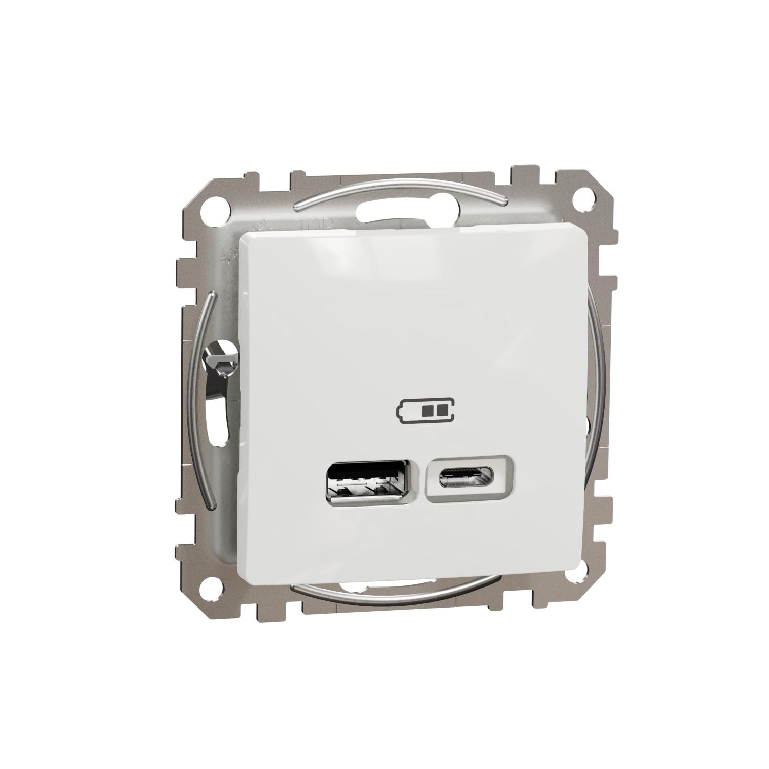 Розетка USB двойная Schneider Electric Sedna Design A+C Белый (SDD111402) Розетка USB двойная Schneider Electric Sedna Design A+C Белый (SDD111402)
