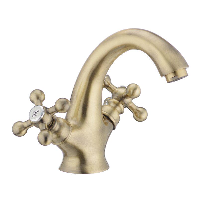 Смеситель для умывальника IBERGRIF Lucca IB0056 двухвентильный Бронзовый (64277)