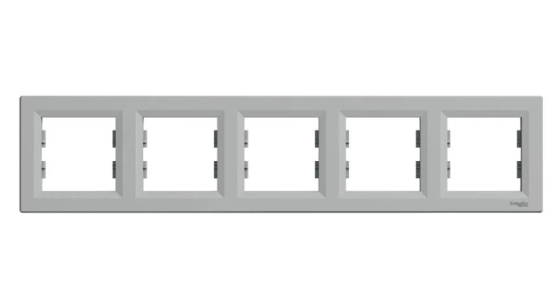 Рамка Schneider Electric Asfora ABS 5-местная горизонтальная Алюминий (EPH5800561)