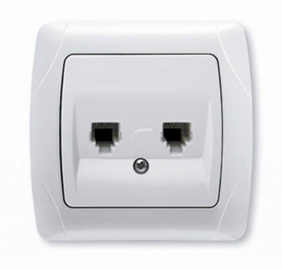 Розетка телефонная Viko Carmen двойная 2хRJ11 Белый (90561033)