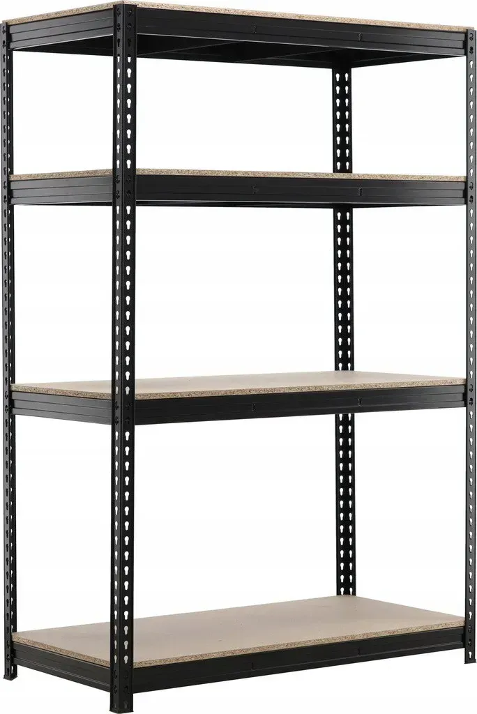 Стелаж металевий 180х150х60 см 500 кг/полиця 4 полиці МДФ Чорний (PМGWI0674)