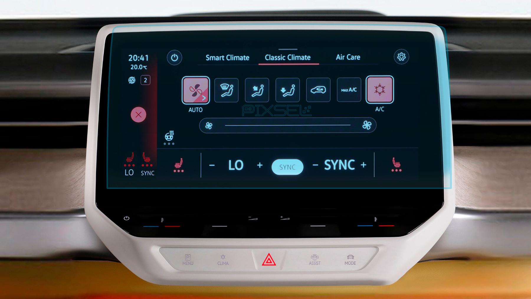 Стекло защитное Pixsel гибридный глянец на монитор Volkswagen ID/BUZZ 13,3“ 2022