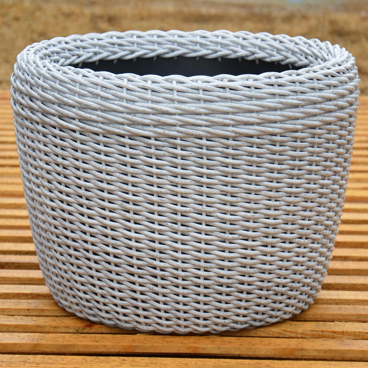 Кашпо велике для рослин та квітів з штучного ротангу/ручної роботи 90 л Біла береза - фото 3 Кашпо велике для рослин та квітів з штучного ротангу/ручної роботи 90 л Біла береза - фото 3