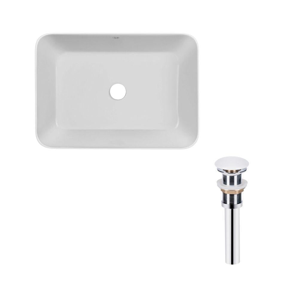 Раковина Qtap Virgo накладная прямоугольная 490х350х110 мм White/донный клапан PU02