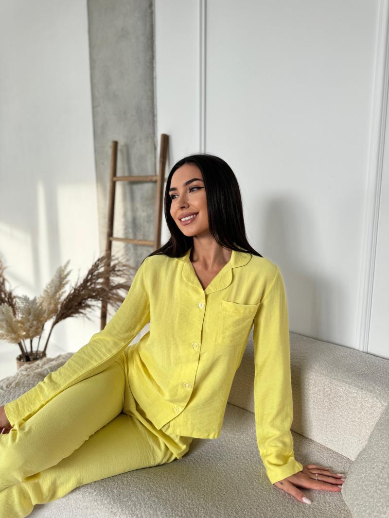 Піжама жіноча муслінова M Жовтий (MR26967771)