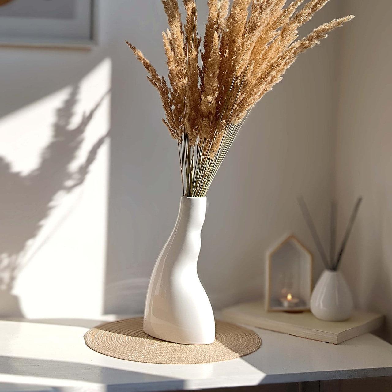 Ваза Nana ceramics керамічна інтер’єрна 24,5 см Білий (2788483368)