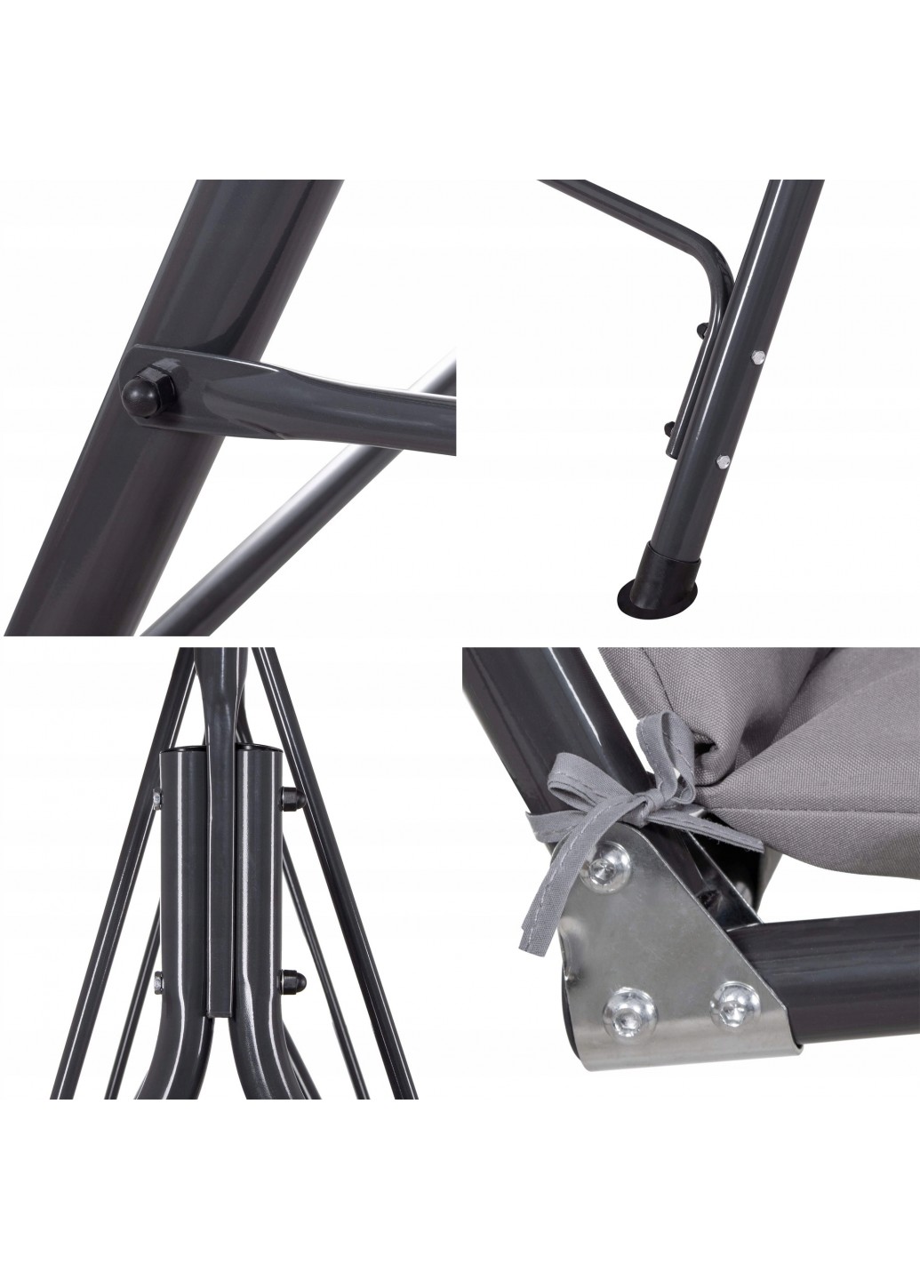 Садовые качели Springos Luna GS0013 150x170 см Темно-серый (GS0013) - фото 7