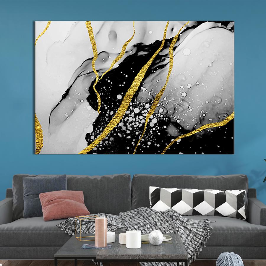 Настінний декор картина на холсті для інтер’єру Кам'яна абстракція 51x34 см (44-1)