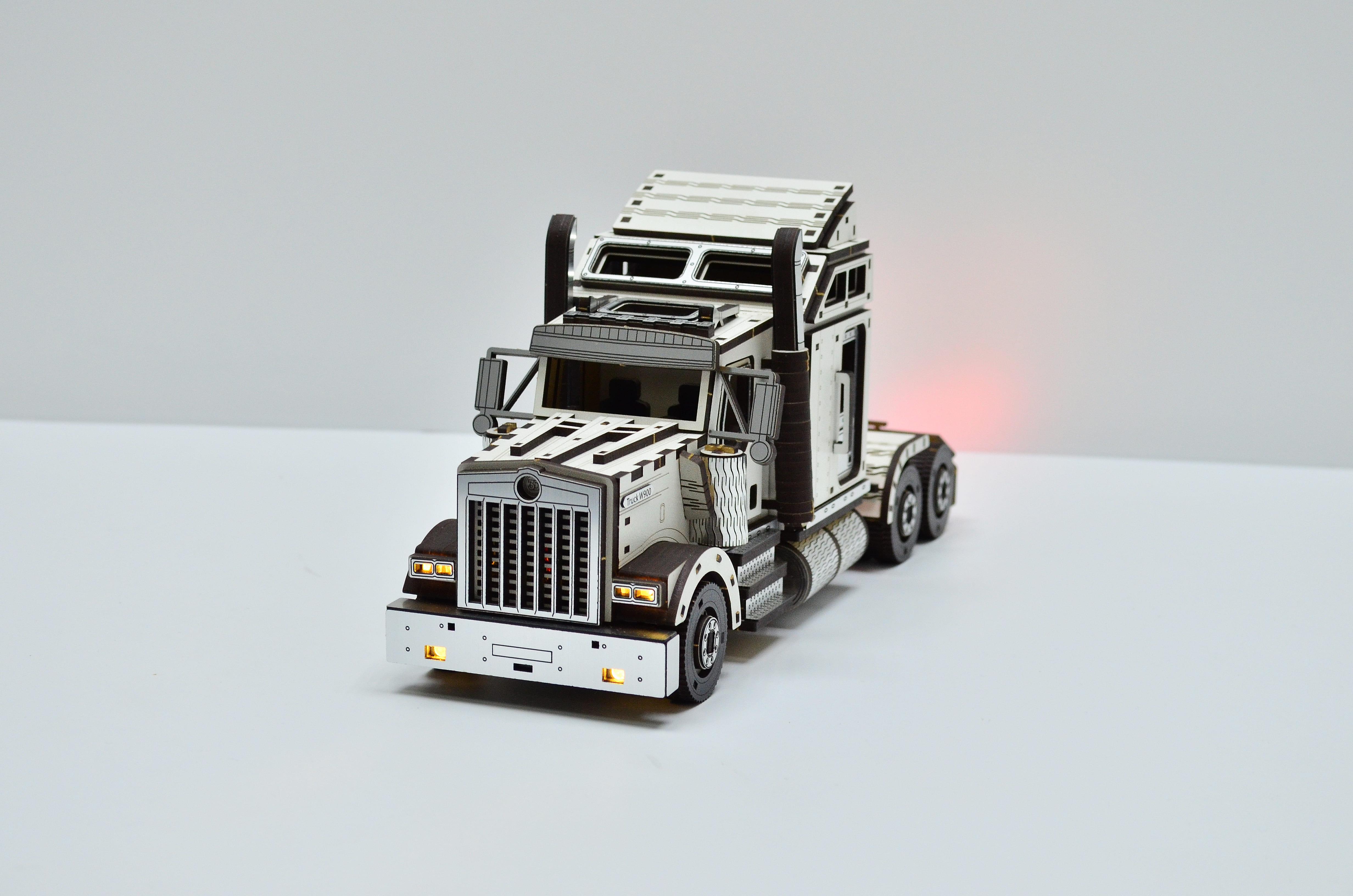 Конструктор 3DBRT Kenworth Truck с подсветкой Белый - фото 7