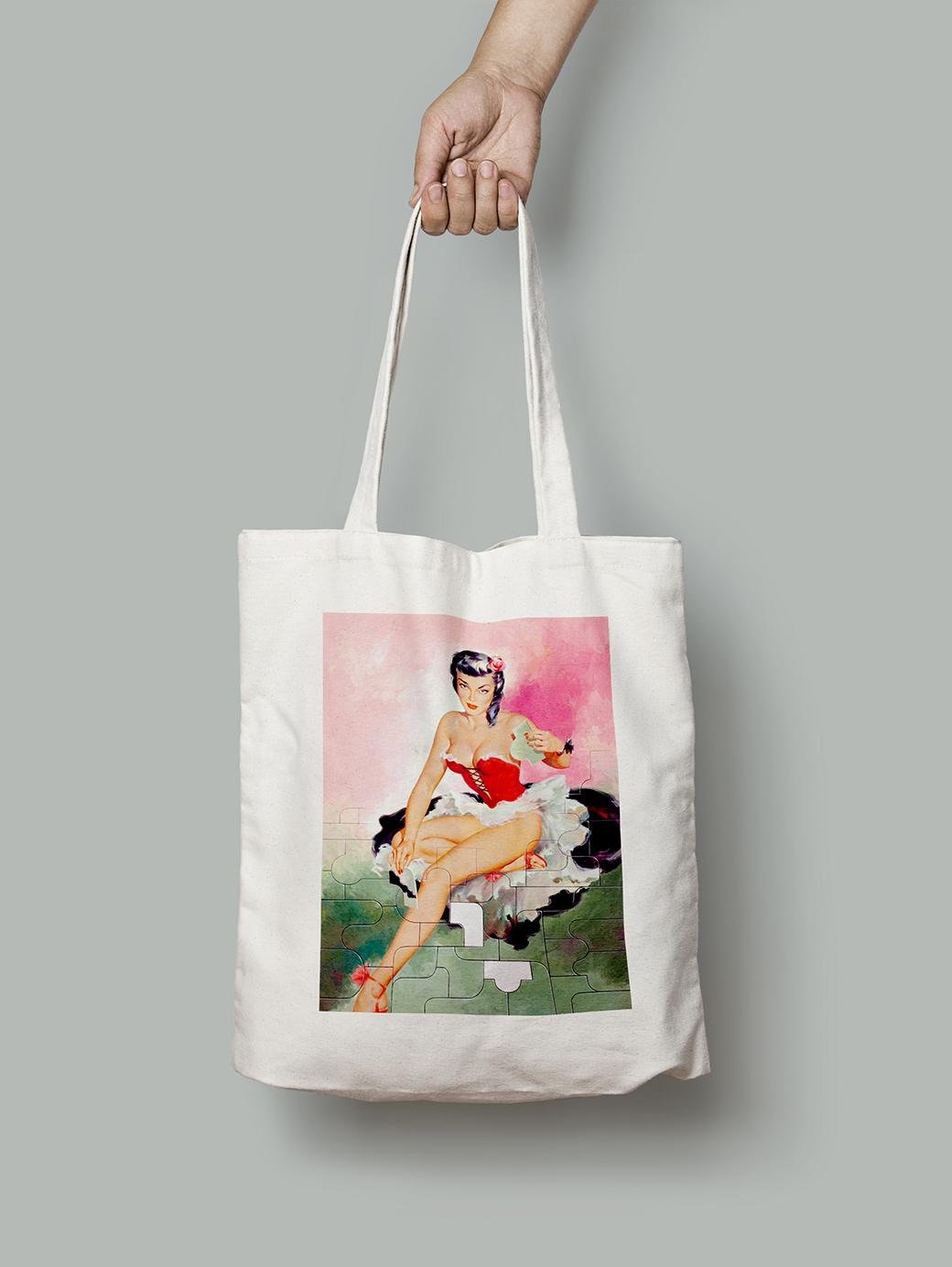 Эко-сумка Девушка секси из пазлов шопер (pin_up010003_Bag)