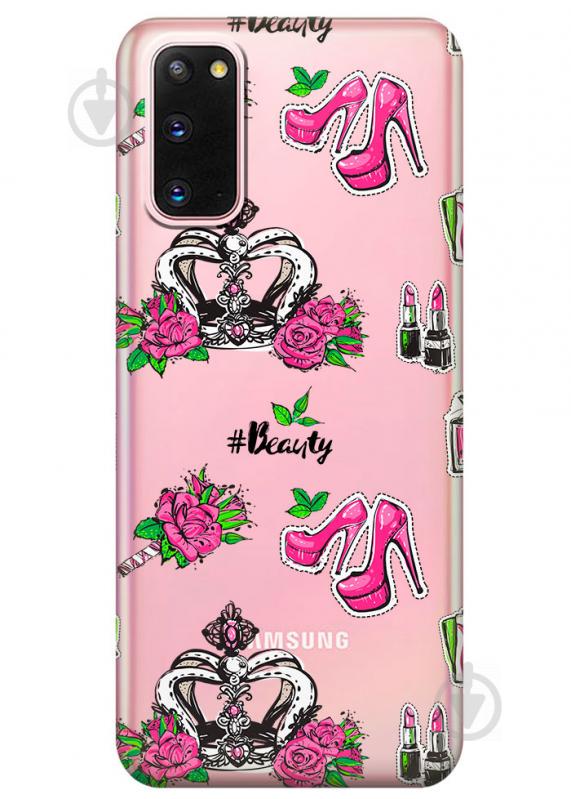 Прозрачный силиконовый чехол iSwag для Samsung Galaxy S20 Женский дизайн (M1054)