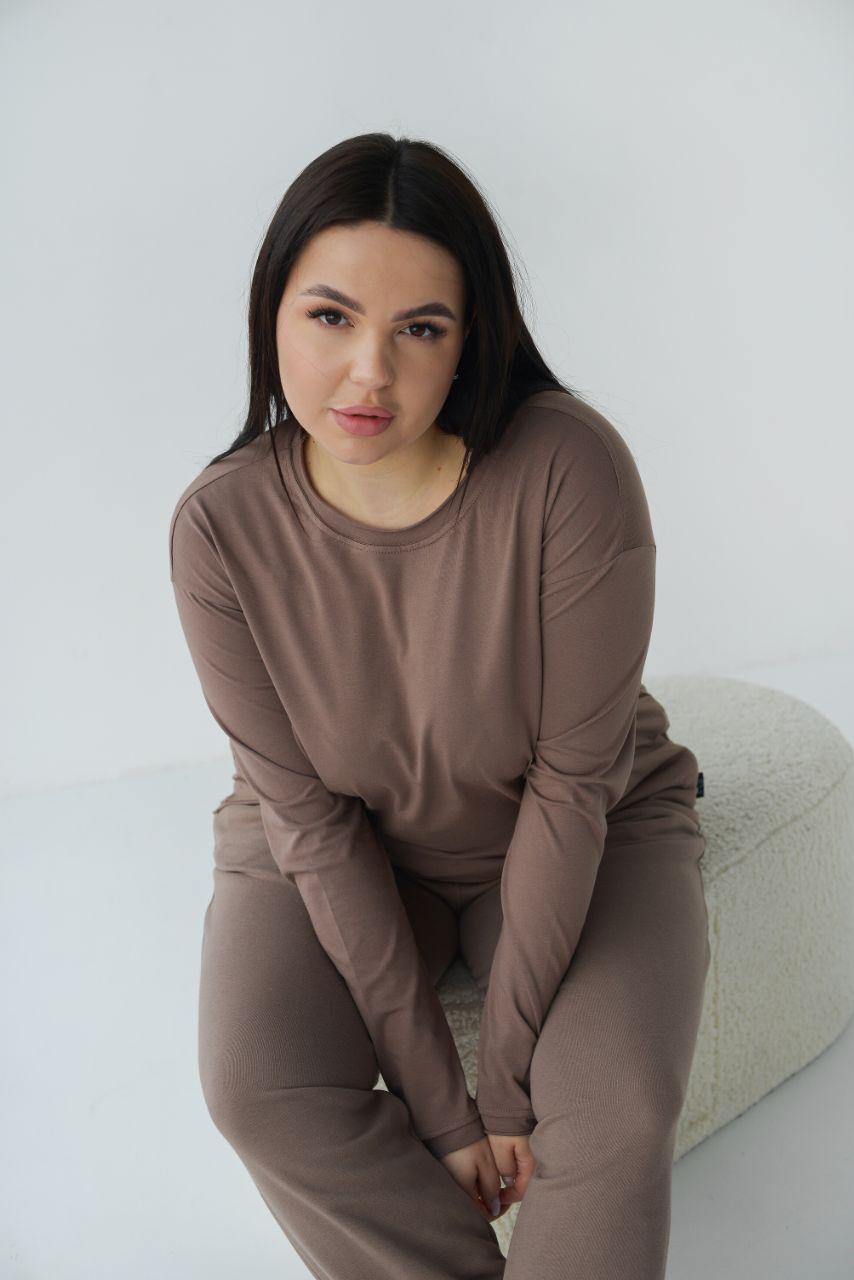 Лонгслив женский р. 44-46 Шоколадный (14-7719 21) - фото 3