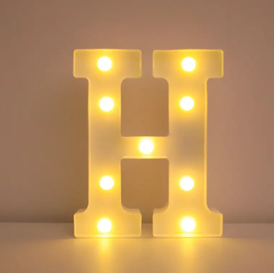 Буква с подсветкой H объемная маленькая 21x19 см Белый (553110/7)