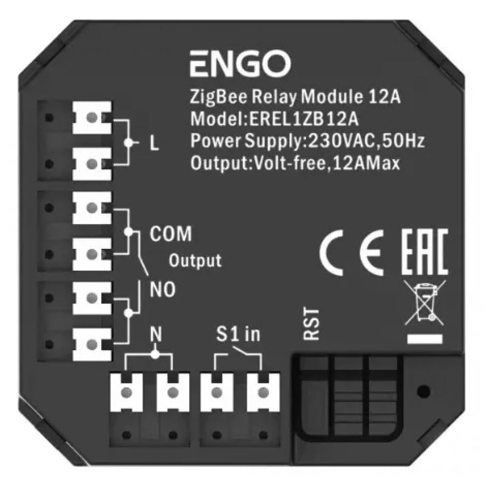 Модуль релейний Engo EREL-12ZB ZigBee 3.0 12A (22843153)